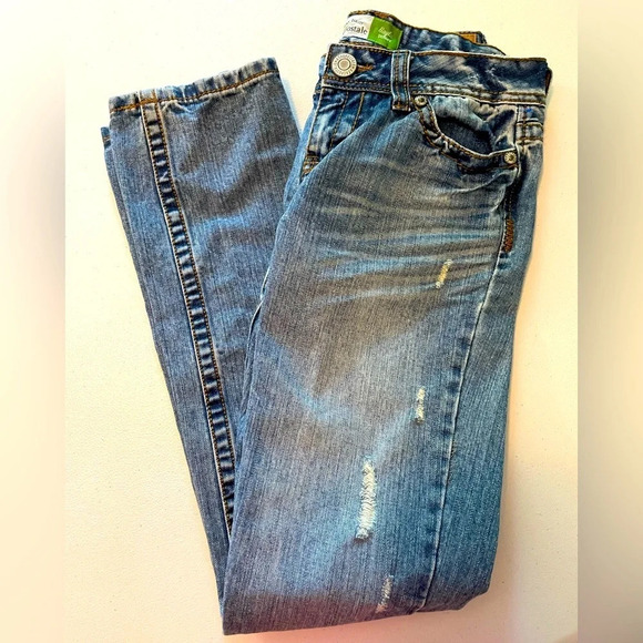 Aeropostale BAYLA denim skinny blue jeans sz 0 regular 100% cotton Distressed - Picture 8 of 9